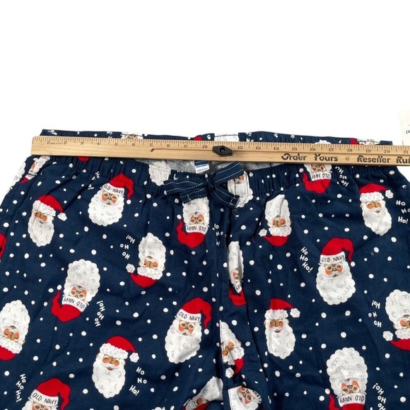 Old Navy Pajama Pants Womens 2X Navy Santa Claus Christmas Flannel Match The Fam - Picture 5 of 14
